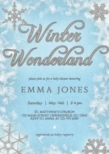 Winter Wonderland Baby Invite - Printed: Winter Wonderland Baby Shower Invitation
