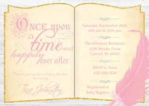Pink Storybook Baby Invite -  Digital: Pink Storybook Baby Shower Invitation