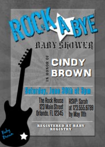 Rockstar baby Shower Invitation design preview