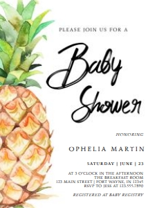 Pineapple Baby Shower Invitation design preview