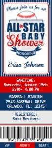 Baseball Baby Ticket - Printed: Baseball Baby Shower Ticket Invitation