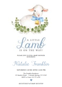 Little Lamb Baby Shower Invitation design preview