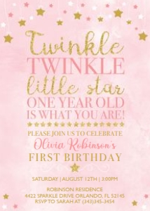 Twinkle Birthday Invite - Digital: Twinkle Birthday Invitation