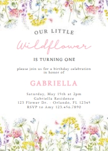 Wildflower Birthday Invite - Digital: Wildflower Birthday Invitation
