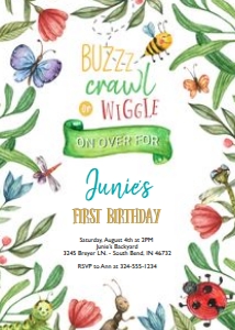 Bug Birthday Invitation design preview