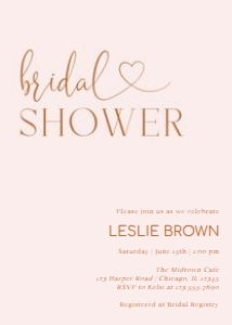 Bridal Invite - Printed: Minimal Blush Bridal Shower Invitation