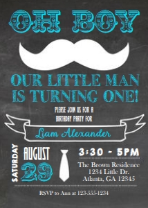 Little Man Birthday Invitation design preview