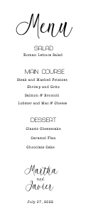 Wedding Menu 001: Wedding Menu 001 [SHOPIFY ONLY]