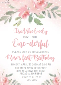 One-derful 5x7 design preview