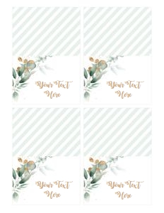 Greenery Gold Table Tent design preview