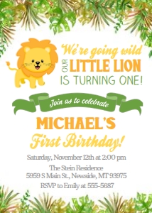 Lion Invitation 5x7: Lion Invitation 5x7