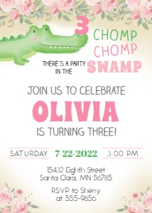 Alligator Girl - Party in the Swamp design preview