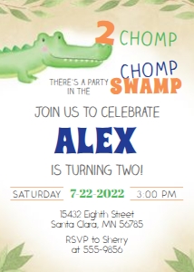 Alligator Party in the Swamp design preview