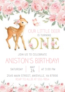 Deer Invitation - ONE design preview