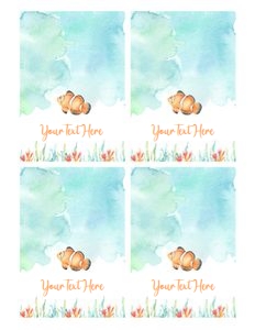 Ocean Table Tent - Clown fish design preview