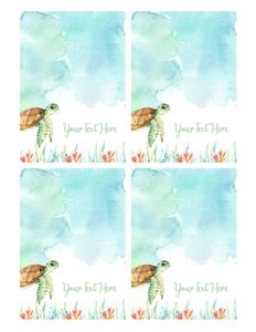 Ocean Table Tent - Sea Turtle design preview