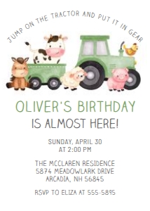 Green Tractor - Farm Animals design preview