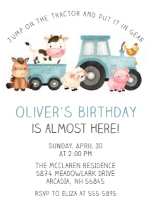 Blue Tractor - Farm Animals design preview