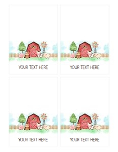 Table Tents - Farm - Red design preview