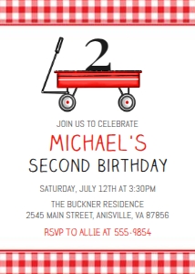 Red Wagon - Invitation design preview
