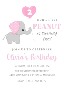 Elephant Balloon - Little Peanut - Pink design preview