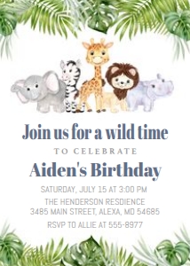 Safari Animals - Wild Time - Boy design preview