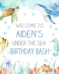 Ocean Blue - Welcome Sign 8x10 inches design preview