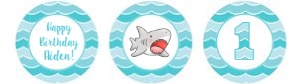 Shark - Cupcake Toppers - Boy: Cute Shark - Cupcake Toppers