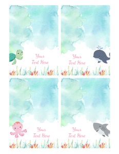 Cute Ocean - Table Tent - Girl design preview