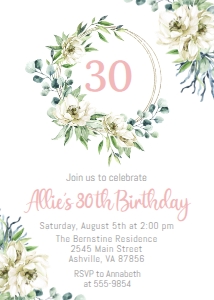 Floral Wreath - Birthday Invitation design preview