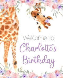 Giraffe - Welcome Sign - Three Size Options design preview
