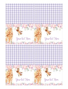 Giraffe - Table Tent: Giraffe - Party Package