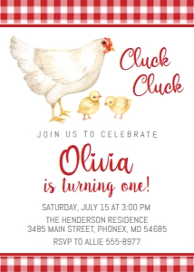 Chicken - Birthday Invitation: Chicken - Birthday Invitation