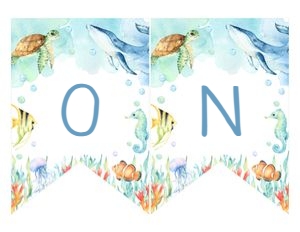 Ocean - One Banner - Blue: Oneder the Sea Blue Ocean Animals Party Pacakge