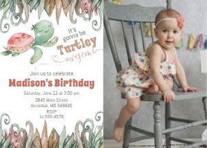 Turtley Awesome Photo Invitation - Birthday design preview