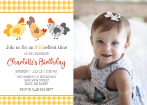 Chicken - Photo Invitation design preview