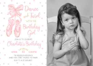 Ballet Slippers - Photo Invitation design preview