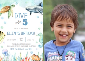 Dive Into Five - Photo Invitation design preview