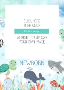 Cute Ocean Blue Photo Banner Newborn to 12 Months design preview