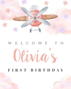 Airplane Girl Welcome Sign design preview