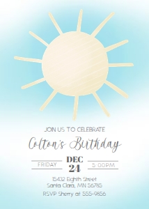 Sunshine Birthday Invitation design preview