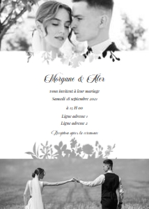 Wedding invitation 58FR design preview