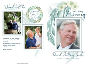 Gum Leaf 4 Page Order Of Service Template design preview