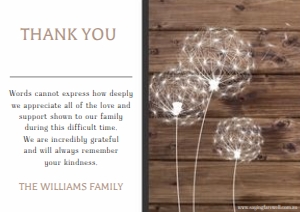 Dandelion Thank You Card design preview
