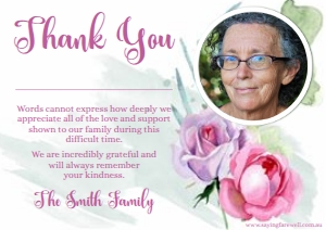 Rose Thank You Card With Photo: Rose Thank You Card
