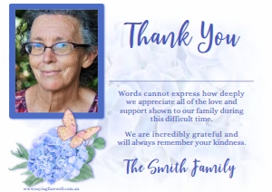 Hydrangea Thank You Card With Photo: Hydrangea Thank You Card
