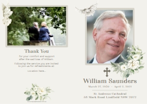 Dove 8 Page Order Of Service Booklet design preview