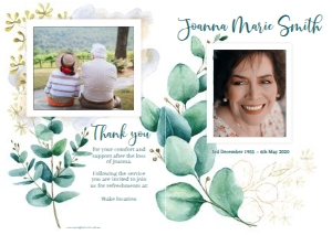 Eucalyptus 4 Page Order Of Service Booklet design preview