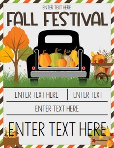 EDITABLE Fall Festival Flyer Invitation, Kids Fall Event, Community Harvest Event Flyer Invitation, Instant Download Printable design preview