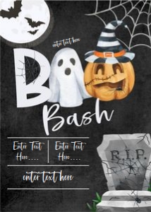 EDITABLE Halloween Boo Bash Party Invitation/Flyer, Kids Halloween Party, Community Event, Neighborhood Event design preview